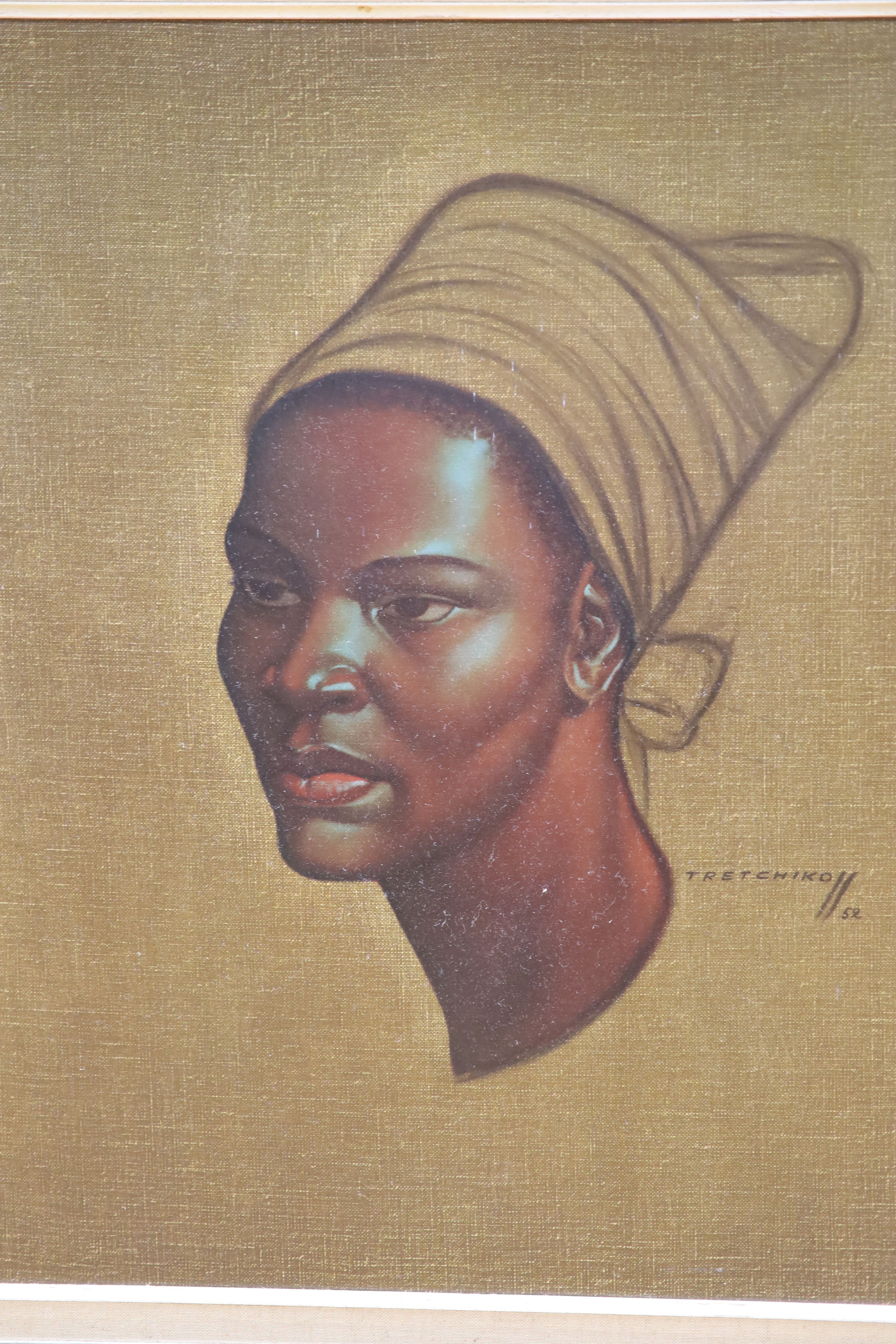 After Vladimir Tretchikoff (Russian, 1913-2006), pair of colour prints, Portraits of African women, 60 x 50cm